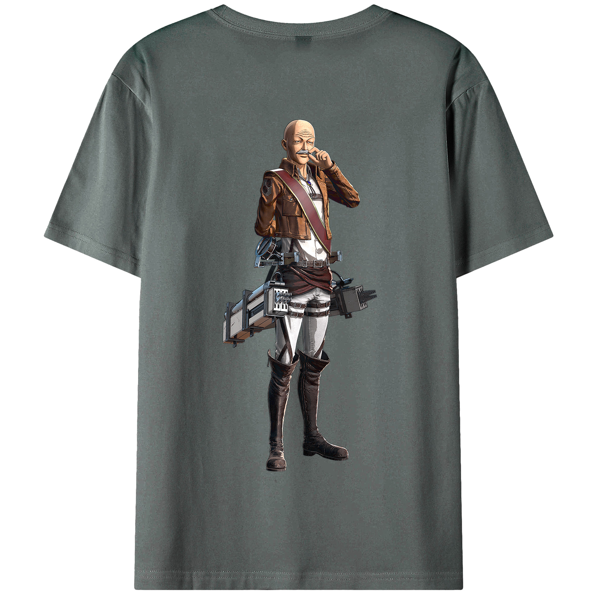 （画像用） 進撃の巨人 ドット·ピクシス Attack on Titan Dot Pixis 綿100％半袖Tシャツ（背面プリント）